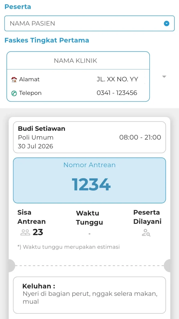 Nomor Antre pasien BPJS Kesehatan